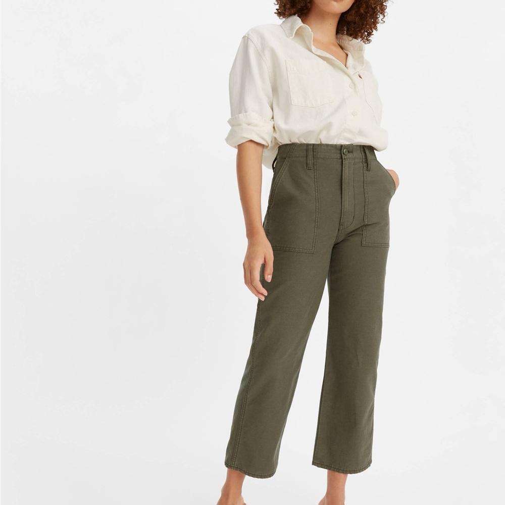 Levi's Ribcage Straight Olive green cargo Pants